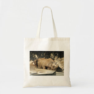 Sleeping Rhino Tote Bag