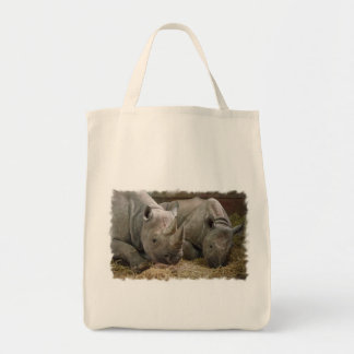 Sleeping Rhinos Grocery Tote Bag