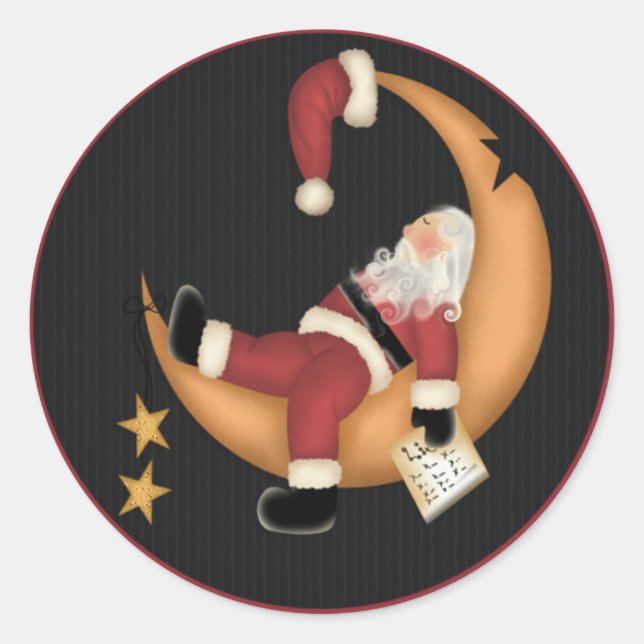 Sleeping Santa 2 - Holiday Stickers (Front)