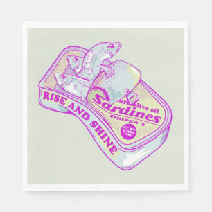 SLEEPING SARDINES rISE AND SHINE Napkin