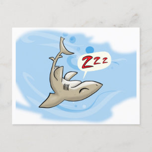 Sleeping shark holiday postcard