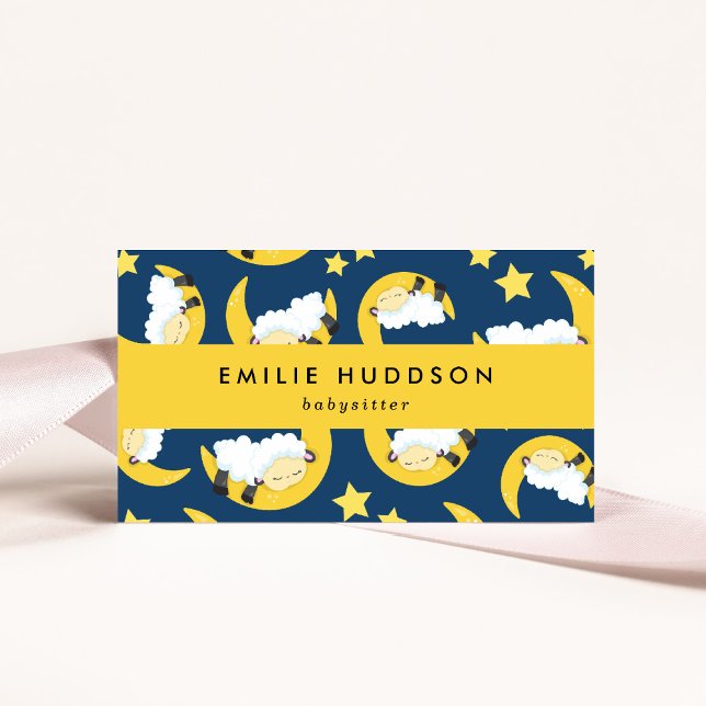 Sleeping Sheep, Babysitter, Day Care, Child Care Business Card (Creator Uploaded)