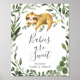 Sleeping Sloth Baby Shower Babies Are Sweet Sign