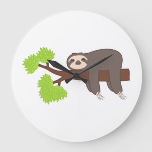 Sleeping Sloth Large Clock