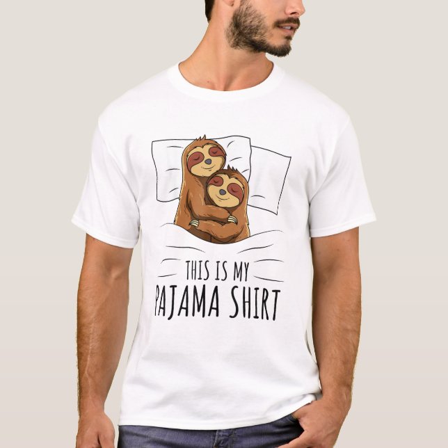 Sleeping Sloth Lover Pajama T-Shirt (Front)