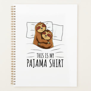 Sleeping Sloth Lover Pajama T-Shirt Planner