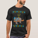 Sleeping Sloth Menorah Ugly Hanukkah Chanukah Anim T-Shirt<br><div class="desc">Sleeping Sloth Menorah Ugly Hanukkah Chanukah Animal Jewish.</div>