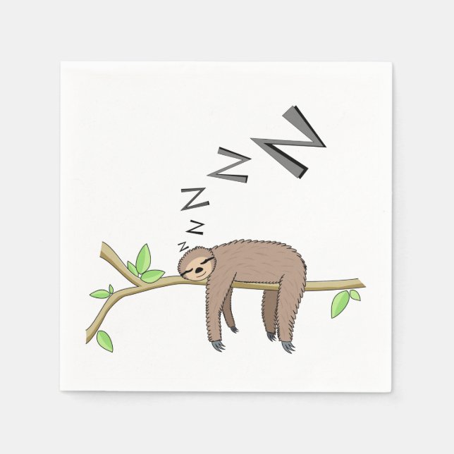 Sleeping sloth napkin (Front)