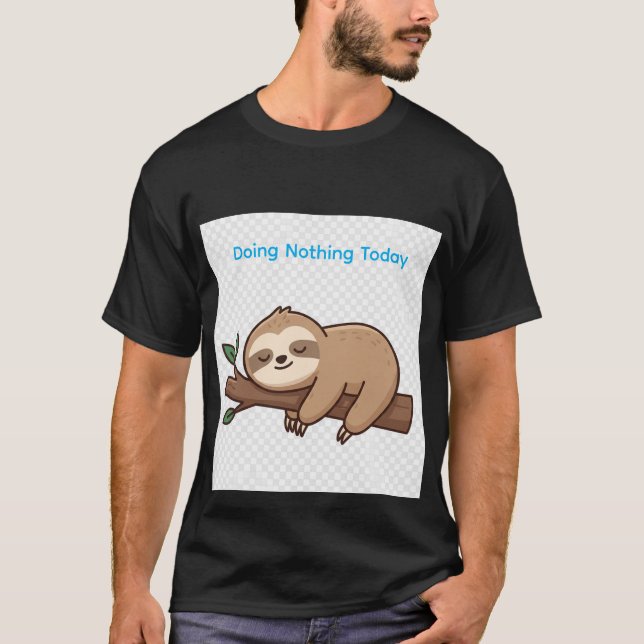 Sleeping Sloth on a Branch T-Shirt (Front)