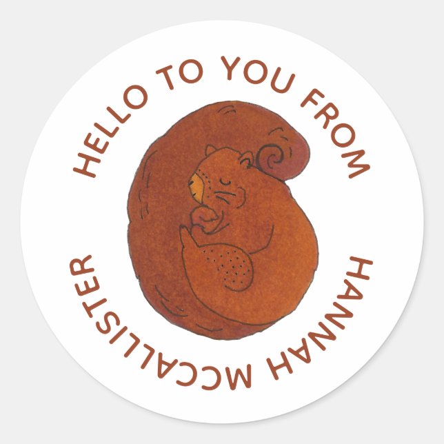 Sleeping Squirrel Envelope Seal (Front)