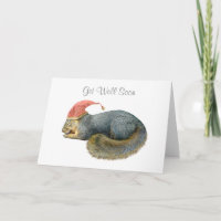 Sleeping Squirrel Get Well Card