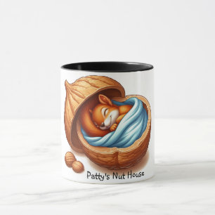 Sleeping Squirrel in a nut Mug