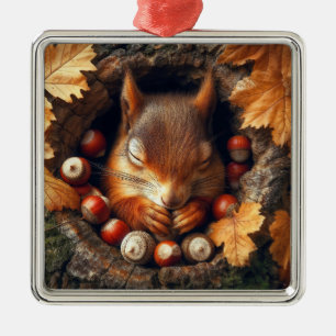 Sleeping Squirrel Ornament