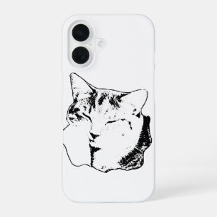 Sleeping Tabby Cat Monochrome Case