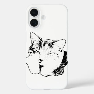 Sleeping Tabby Cat Monochrome Case
