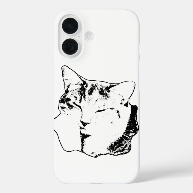 Sleeping Tabby Cat Monochrome Case (Back)