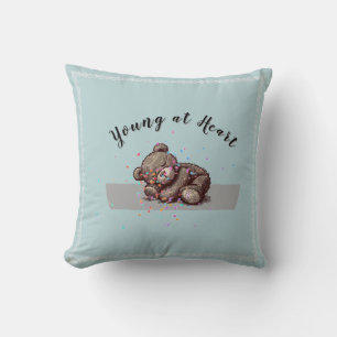 Sleeping Teddy Bear Throw Pillow