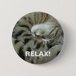 Sleeping Tiger-Cat 6 Cm Round Badge