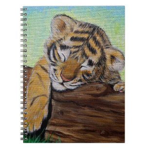 Sleeping Tiger Cub Painting Spiral Notebook
