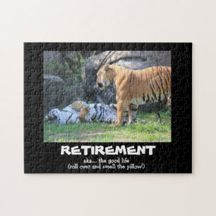 Sleeping Tiger, Customised RETIREMENT Jigsaw Puzzle