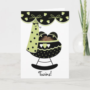 Sleeping Twin Babies New Baby Greeting Card