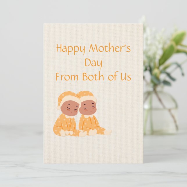 Sleeping Twins Happy Mother's Day Card (Standing Front)