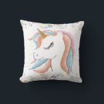 Sleeping Unicorn and Pastel Stars Cushion<br><div class="desc">Cushion with sweet sleeping unicorn and pastel stars borders.</div>