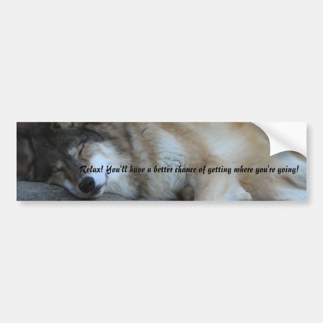 Sleeping Wolf Bumper Sticker (Front)