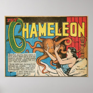 Sleeping Woman Attacked By Octopus Poster