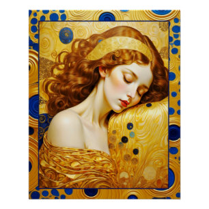 Sleeping Woman in Gold Poster