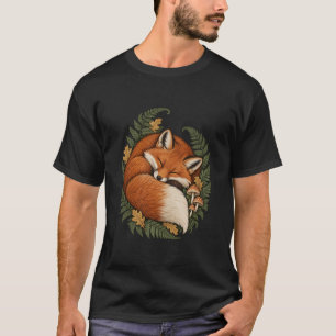 Sleeping Woodland Fox with Ferns T-Shirt