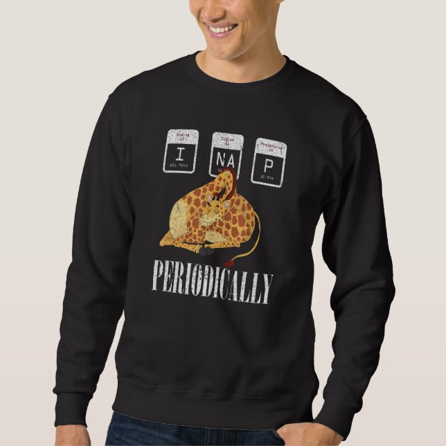 Sleeping Zoo Animal Periodic Table Napping Giraffe Sweatshirt (Front)