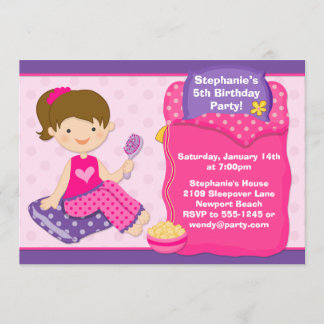Sleepover Birthday Party Invite