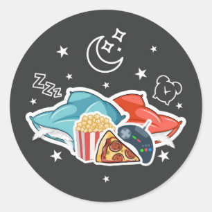 Sleepover Boy Sticker - Slumber Party Sticker