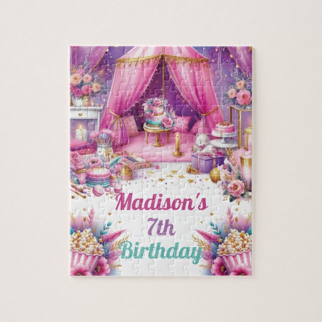 Sleepover Girl Birthday Personalised Game Jigsaw Puzzle (Vertical)