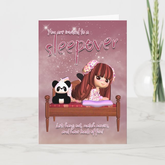 Sleepover Invitation Card (Front)
