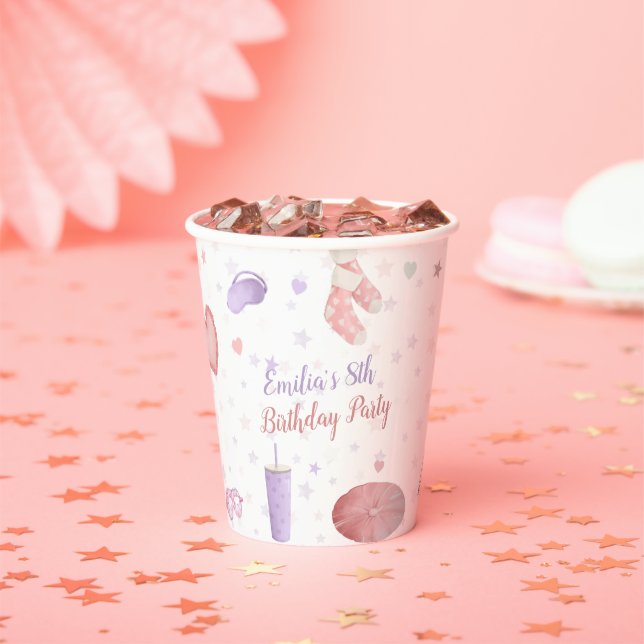 Sleepover Pajama Birthday Party Paper Cups (Insitu)