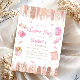 Sleepover Slumber Party Birthday Invitation