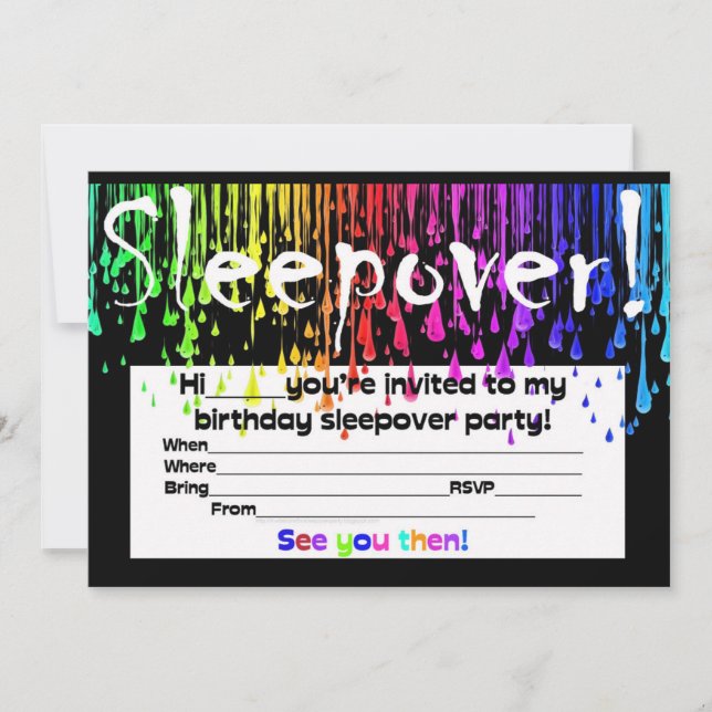 sleepover slumber party invite (Front)