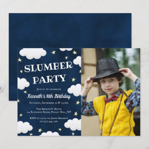 Sleepover Slumber Party Photo Birthday Invitations