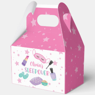 Sleepover slumber party pink purple tween favour box