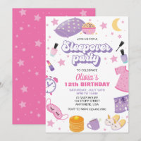 Sleepover slumber party pink purple tween