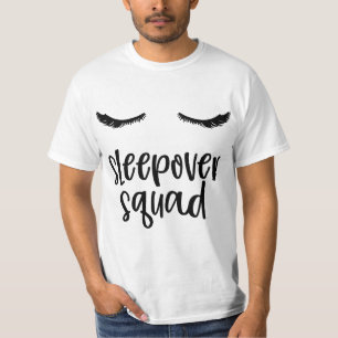 Sleepover Squad Cute Eyelashes Slumber Party  T-Shirt