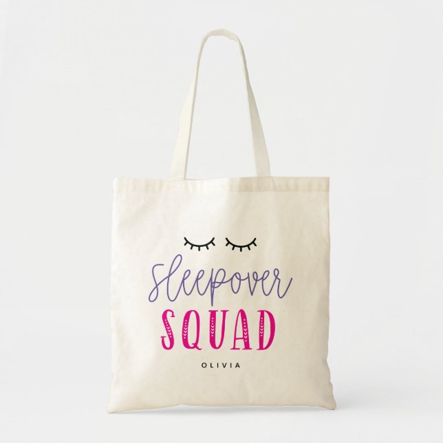Sleepover Squad Editable Colour Slumber Party Tote Bag (Front)