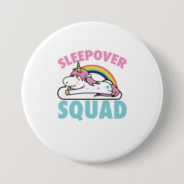 Sleepover Squad Rainbow Magical Overnight Un 7.5 Cm Round Badge (Front)