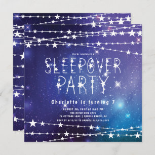 Sleepover Stars Birthday Party Invitation