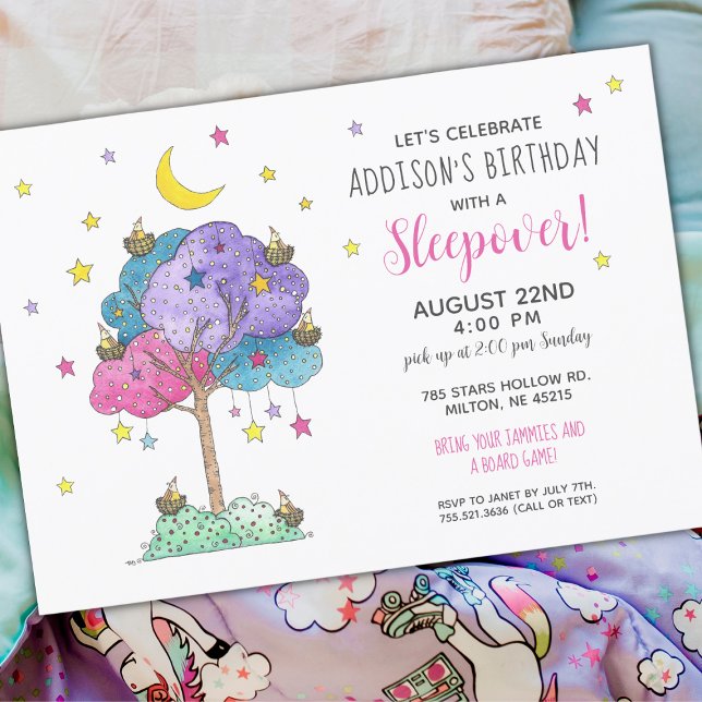 Sleepover Stars Birthday Party Invitation (Creator Uploaded)