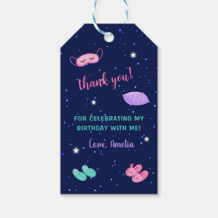 Sleepover Teen Girl Party Stars Thank You Favour Gift Tags