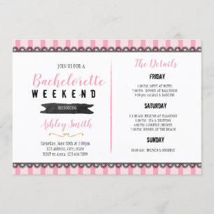 Sleepover Theme Bachelorette Itinerary invitation