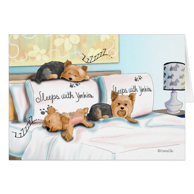 Sleeps with Yorkies (Front Horizontal)